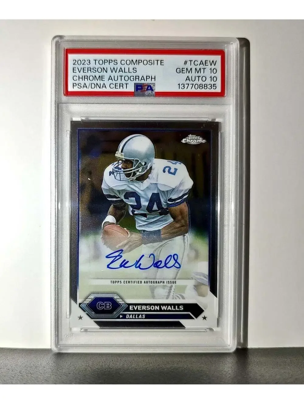 Everson Walls 2023 Topps Chrome #TCA-EW PSA 10 Auto 10
